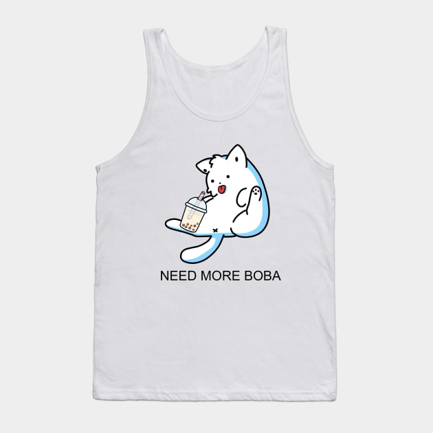 Lazy Kitty Needs More Boba! Tank Top by SirBobalot